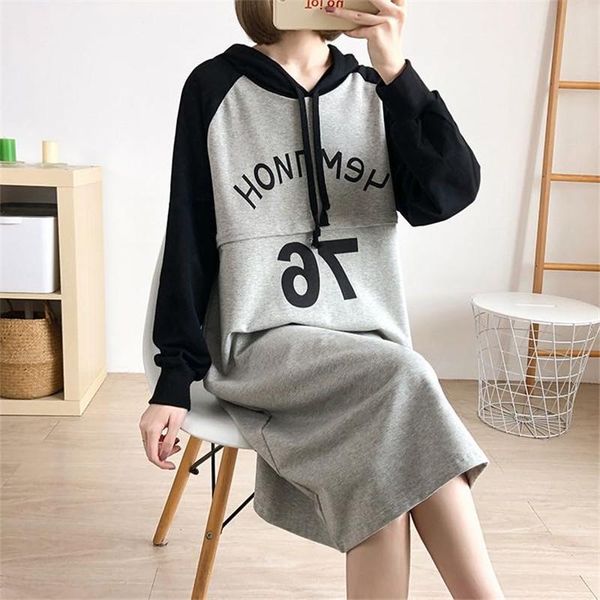 maternity dresses wear 2021 autumn mid-length hooded sweater dress postpartum nursing sports clothing for pregnant women, White
maternity dresses wear 2021 autumn mid-length hooded sweater dress postpartum nursing sports clothing for pregnant women, White