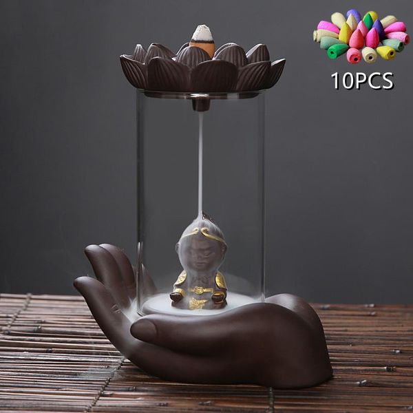 creative ceramic incense burner hand buddha's with lotus home office tea decoration windproof backflow censer fragrance lamps
creative ceramic incense burner hand buddha's with lotus home office tea decoration windproof backflow censer fragrance lamps