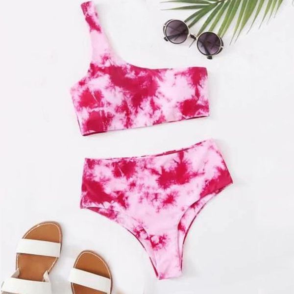 tie dye bikini women's rainbow swimsuit high waisted two piece bathing suits one-shoulder set swimwear, White;black
tie dye bikini women's rainbow swimsuit high waisted two piece bathing suits one-shoulder set swimwear, White;black