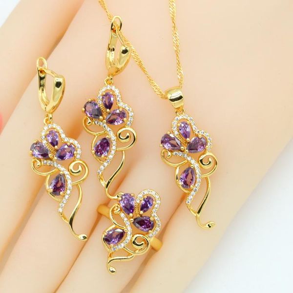 earrings & necklace purple zirconia gold color jewelry sets for women pendant rings gift box black white blue colors, Silver
earrings & necklace purple zirconia gold color jewelry sets for women pendant rings gift box black white blue colors, Silver