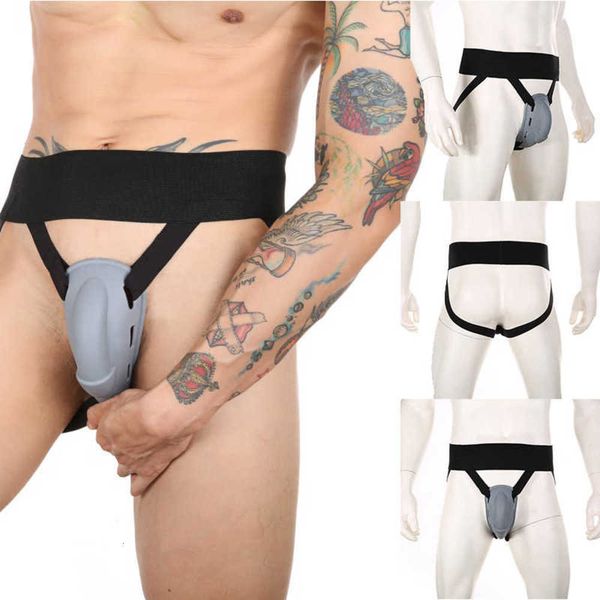 underpants men's silica gel cup super wide belt double underwear t-pants gay, Black;white 
underpants men's silica gel cup super wide belt double underwear t-pants gay, Black;white