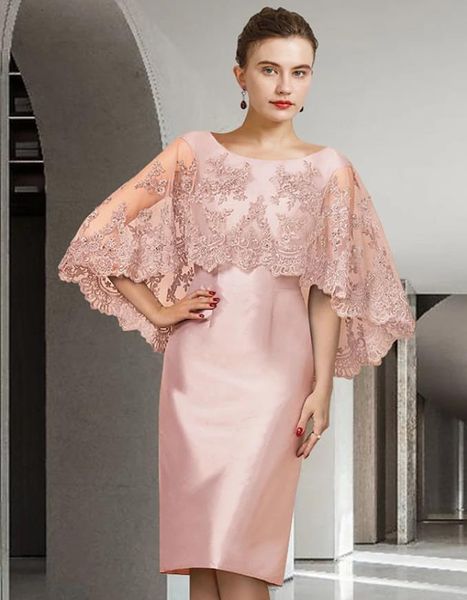 sheath / column mother of the bride dress elegant jewel neck knee length lace satin half sleeve with appliques 2021 c071, Black;red
sheath / column mother of the bride dress elegant jewel neck knee length lace satin half sleeve with appliques 2021 c071, Black;red