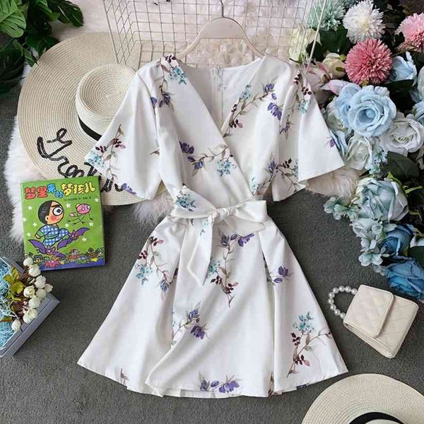 spring summer ladies fashion temperament dress v neck high waist bandage short sleeve print women's mini 210520, Black;gray
spring summer ladies fashion temperament dress v neck high waist bandage short sleeve print women's mini 210520, Black;gray