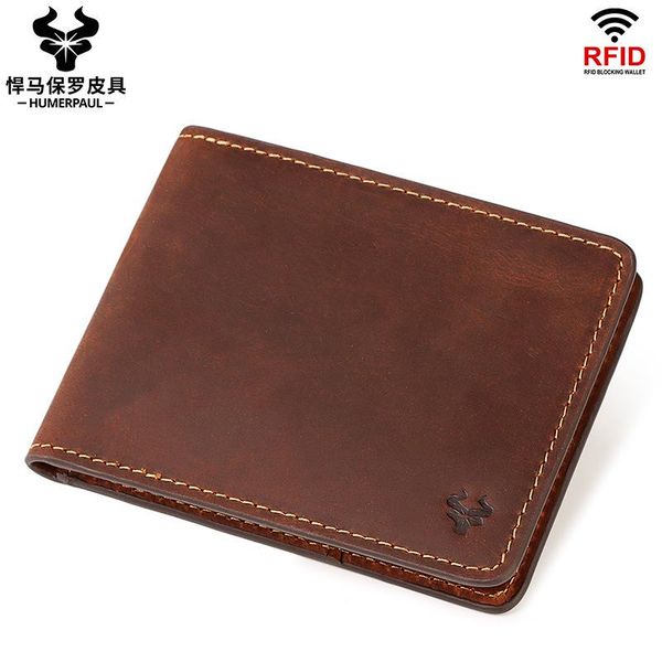 crazy horse leather ultra-thin rfid men's wallet bi-fold short card slot small wallets, Red;black
crazy horse leather ultra-thin rfid men's wallet bi-fold short card slot small wallets, Red;black