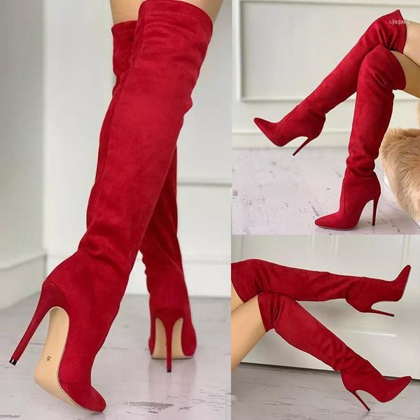 boots fashion elegant zipper long suede red pointed toe over the knee thin high heeled 2021 women autumn winter shoes11, Black
boots fashion elegant zipper long suede red pointed toe over the knee thin high heeled 2021 women autumn winter shoes11, Black