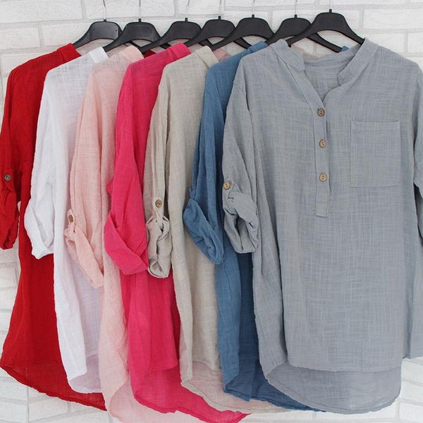 women's blouses & shirts womens cotton linen stand collar shirt plus size 5xl white solid pocket 2021 summer spring loose female
women's blouses & shirts womens cotton linen stand collar shirt plus size 5xl white solid pocket 2021 summer spring loose female