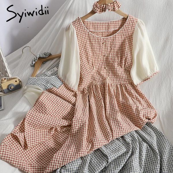 casual dresses syiwidii fashion plaid elastic high waist women contrase color spliced puff sleeve o-neck a-line clothes 2021 summer, Black;gray
casual dresses syiwidii fashion plaid elastic high waist women contrase color spliced puff sleeve o-neck a-line clothes 2021 summer, Black;gray