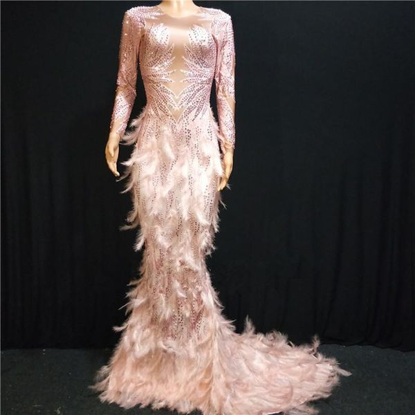 casual dresses sparkly rhinestones pink feather fishtail dress crystals trailing long women costume prom birthday celebrate, Black;gray
casual dresses sparkly rhinestones pink feather fishtail dress crystals trailing long women costume prom birthday celebrate, Black;gray