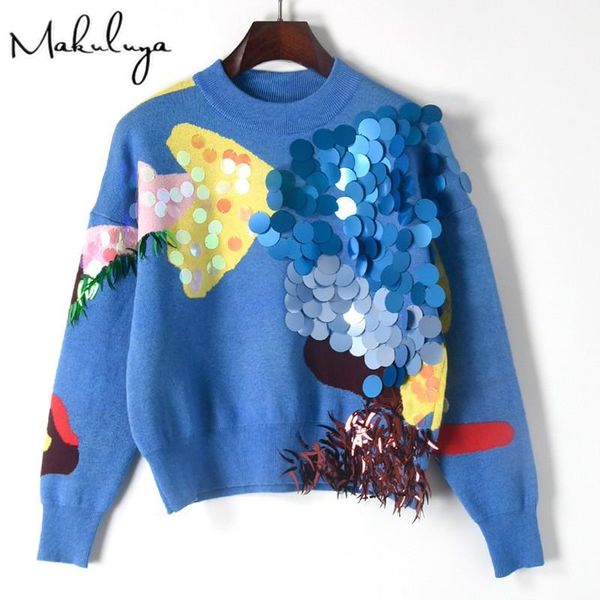 women's sweaters makuluya pattern handmade solid round sequins sweater female stitching color winter autumn spring qw, White;black
women's sweaters makuluya pattern handmade solid round sequins sweater female stitching color winter autumn spring qw, White;black