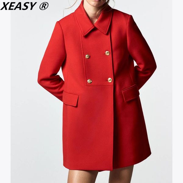 women's wool & blends xeasy woolen coat women winter 2021 jacket turn-down collar red quilted double breasted clothing casual, Black
women's wool & blends xeasy woolen coat women winter 2021 jacket turn-down collar red quilted double breasted clothing casual, Black