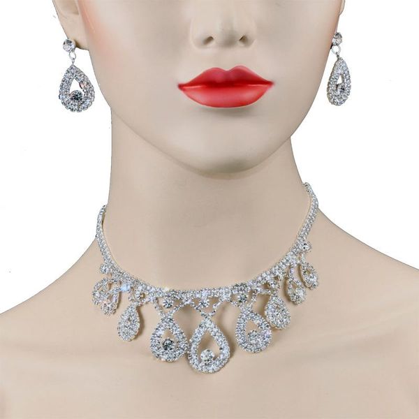 earrings & necklace chran fashion silver plated drop crystal set elegant sparkling rhinestone bridal jewelry accessories
earrings & necklace chran fashion silver plated drop crystal set elegant sparkling rhinestone bridal jewelry accessories
