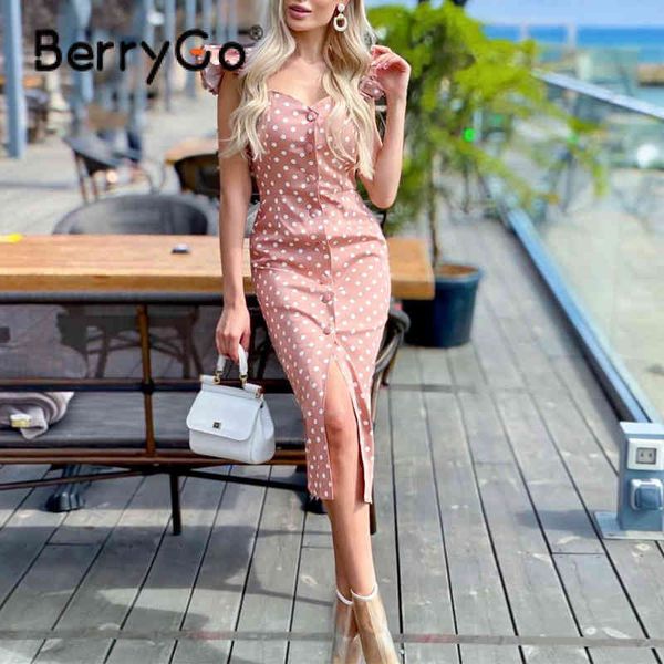 berrygo polka dot print pink slim party dress women ruffle sleeveless elegant summer split buttons maxi es 210513, Black;gray
berrygo polka dot print pink slim party dress women ruffle sleeveless elegant summer split buttons maxi es 210513, Black;gray
