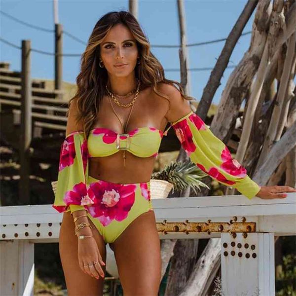 high waist bikini long sleeve swimsuit off-shoulder swimwear women bubble bikinis mesh beach wear 210730, White;black
high waist bikini long sleeve swimsuit off-shoulder swimwear women bubble bikinis mesh beach wear 210730, White;black