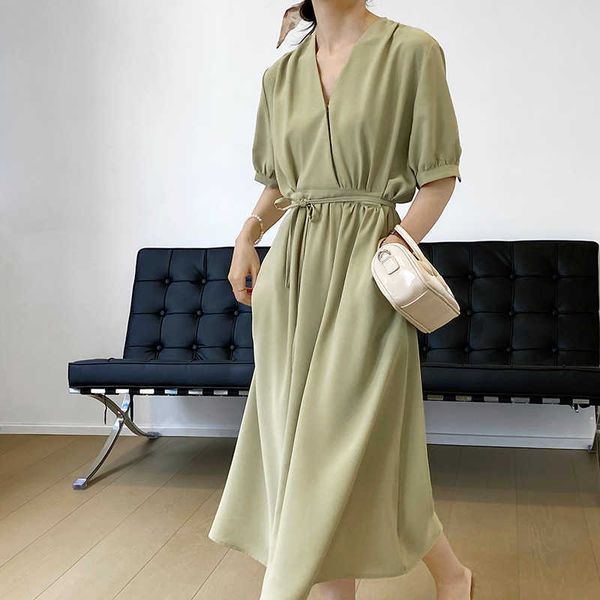 retro puff sleeve waist strap chiffon dress female summer v-neck casual long 3377 210607, Black;gray
retro puff sleeve waist strap chiffon dress female summer v-neck casual long 3377 210607, Black;gray