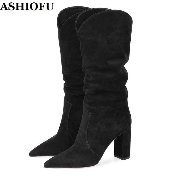 boots ashiofu handmade women's high heel chunky faux-suede party mid-calf winter club evening fashion boot shoes, Black
boots ashiofu handmade women's high heel chunky faux-suede party mid-calf winter club evening fashion boot shoes, Black