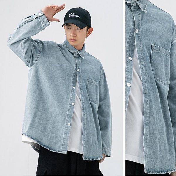 men's casual shirts denim shirt men fashion cotton women oversized loose classic retro cowboy long sleeve male brand clothe, White;black
men's casual shirts denim shirt men fashion cotton women oversized loose classic retro cowboy long sleeve male brand clothe, White;black