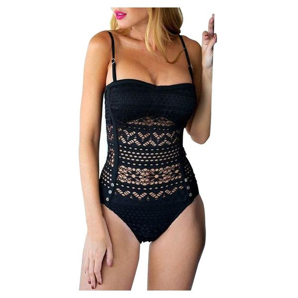 swimsuit women one piece black bodysuit lace transparent brazilian bikinis 2021 push up woman clothes outfits summer women's swimwear, White;black