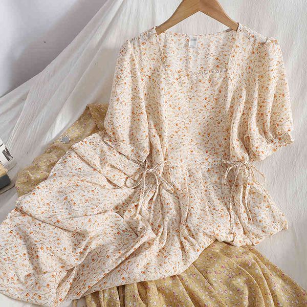 fresh sweet korean chic slim lace up elastic waist square neck puff short sleeve chiffon floral print dress women summer gentle 210429, Black;gray
fresh sweet korean chic slim lace up elastic waist square neck puff short sleeve chiffon floral print dress women summer gentle 210429, Black;gray