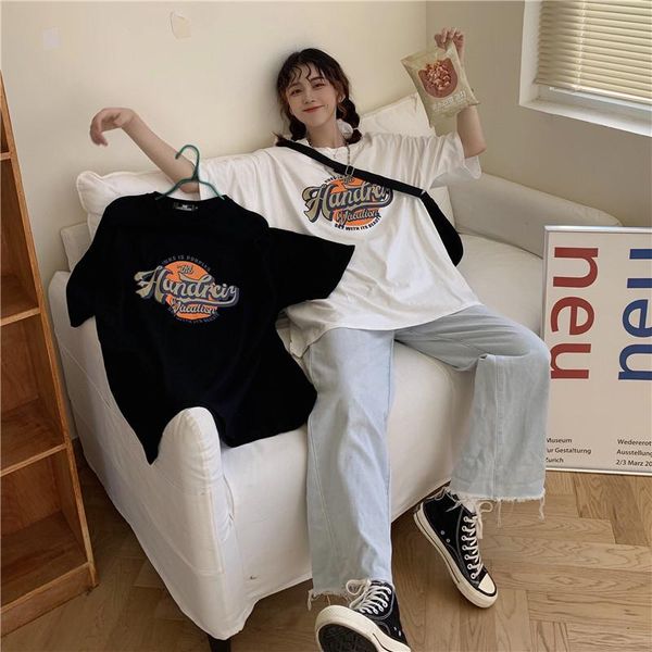women's t-shirt short-sleeved 2021 spring/summer personalized mid-length hip-covering cotton half-sleeved loose inner wear, White
women's t-shirt short-sleeved 2021 spring/summer personalized mid-length hip-covering cotton half-sleeved loose inner wear, White
