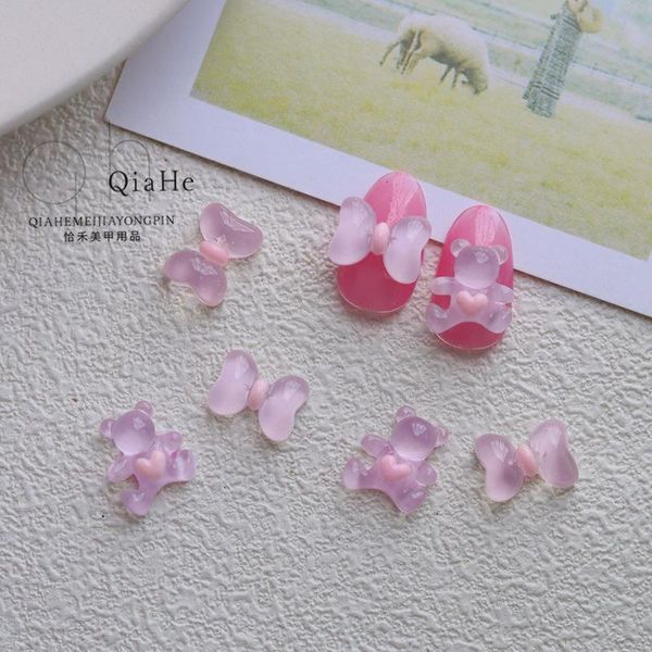 nail art decorations 10pcs manicure cartoon three-dimensional resin ice transparent pink bow tie hug bear nails decorative accessories charm, Silver;gold
nail art decorations 10pcs manicure cartoon three-dimensional resin ice transparent pink bow tie hug bear nails decorative accessories charm, Silver;gold