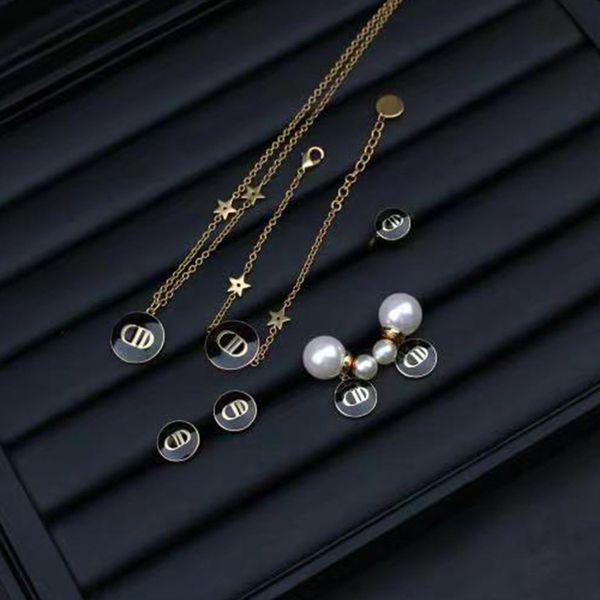 family new suit pendant necklace bracelet star same letter earrings simple ring, Black
family new suit pendant necklace bracelet star same letter earrings simple ring, Black