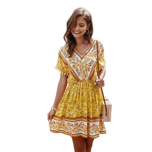 casual dresses summer short for women vintage a line high waist printing bohemian dress 2021 v neck sleeve slim vestidos femme, Black;gray
casual dresses summer short for women vintage a line high waist printing bohemian dress 2021 v neck sleeve slim vestidos femme, Black;gray