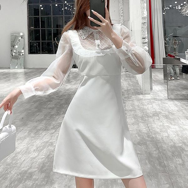 casual dresses 2021 autumn sequined mesh women vintage perspective white puff sleeve midi dress elegant party, Black;gray
casual dresses 2021 autumn sequined mesh women vintage perspective white puff sleeve midi dress elegant party, Black;gray