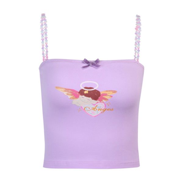 paris girl summer the angel of cupid backless print bow tight female fashion sleeveless camisole sling women 210524, White
paris girl summer the angel of cupid backless print bow tight female fashion sleeveless camisole sling women 210524, White