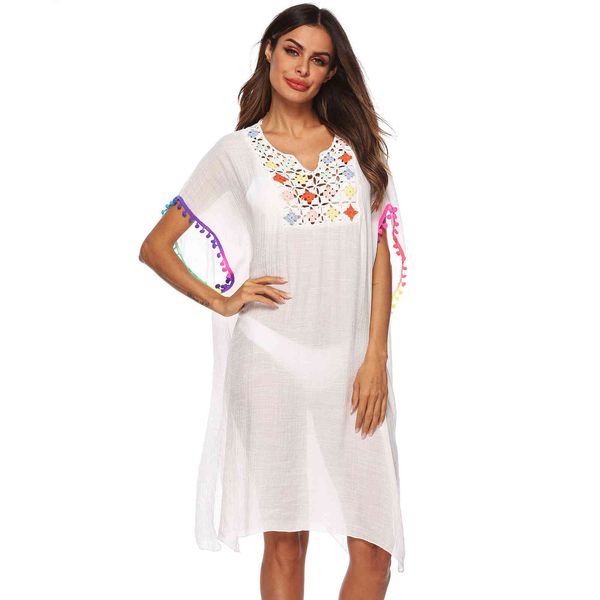 women's swimwear women beach bikini cover ups flower embroidered tassel loose crochet lace sunscreen swim blouse bathing suit swim, White;black
women's swimwear women beach bikini cover ups flower embroidered tassel loose crochet lace sunscreen swim blouse bathing suit swim, White;black