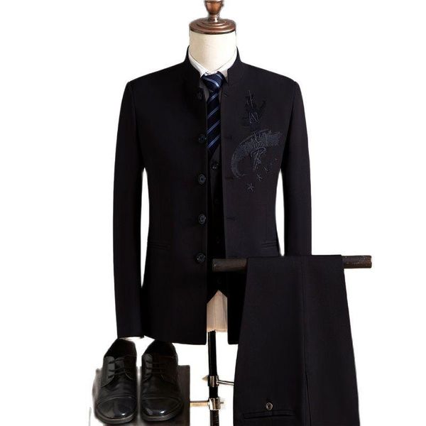 men's suits & blazers blazer broek vest 3 stuks set / 2021 men casual boutique chinese style stand kraag pak jas theousers, White;black
men's suits & blazers blazer broek vest 3 stuks set / 2021 men casual boutique chinese style stand kraag pak jas theousers, White;black