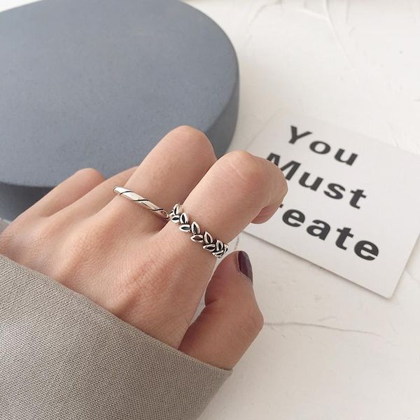 cluster rings 1pc vintage authentic s925 sterling silver fine jewelry retro olive leaf / twisted roped open ring adjust tlj1014, Golden;silver
cluster rings 1pc vintage authentic s925 sterling silver fine jewelry retro olive leaf / twisted roped open ring adjust tlj1014, Golden;silver