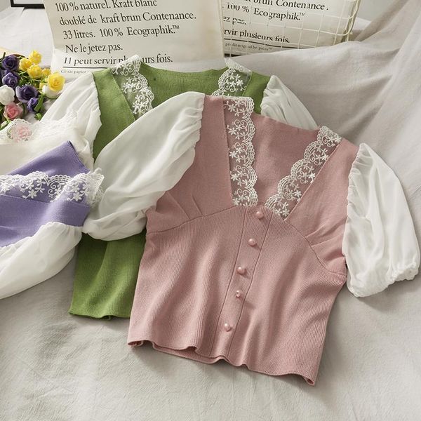women's blouses & shirts women fashion slim bodycon lace beading short sleeves knitted blouse sweet casual outdoor girls elegant daily, White
women's blouses & shirts women fashion slim bodycon lace beading short sleeves knitted blouse sweet casual outdoor girls elegant daily, White