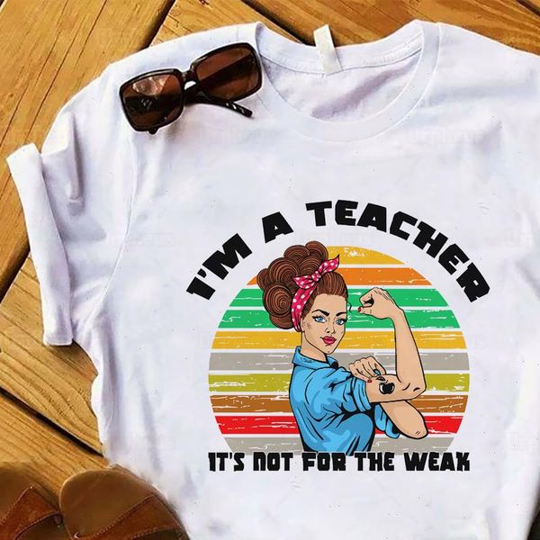 im womens t shirt a teacher its not for the weak funny harajuku style aesthetic summer tees 100% cotton, White
im womens t shirt a teacher its not for the weak funny harajuku style aesthetic summer tees 100% cotton, White