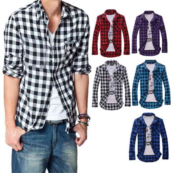 men's casual shirts cotton turn-down collar plaid double beasted full sleeves shirt 7gjr jos0, White;black
men's casual shirts cotton turn-down collar plaid double beasted full sleeves shirt 7gjr jos0, White;black
