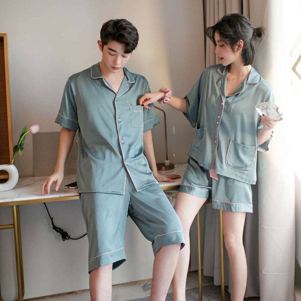 pyjamas couples summer side set short mouths with pocket shorts nightwear men and women loose style home, Black;brown
pyjamas couples summer side set short mouths with pocket shorts nightwear men and women loose style home, Black;brown