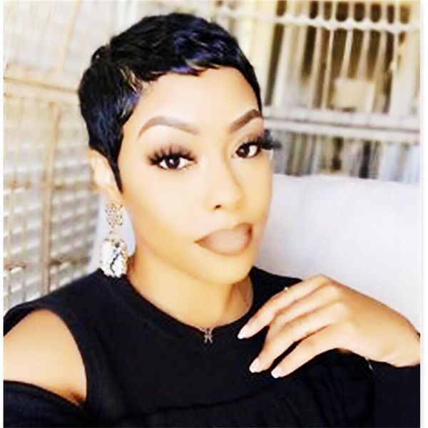 pixie cut humanhair wig short bob straight full machine made natural color wig human hairwigs for black women, Black;brown
pixie cut humanhair wig short bob straight full machine made natural color wig human hairwigs for black women, Black;brown