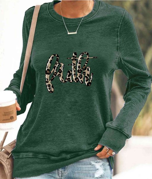 2021 autumn faith fashion round neck leopard print casual long sleeve sweater, Black
2021 autumn faith fashion round neck leopard print casual long sleeve sweater, Black