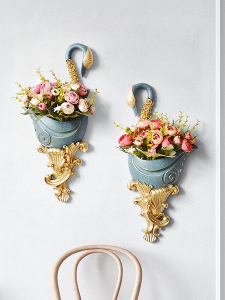 vases swan wall hanging vase background decoration pendant