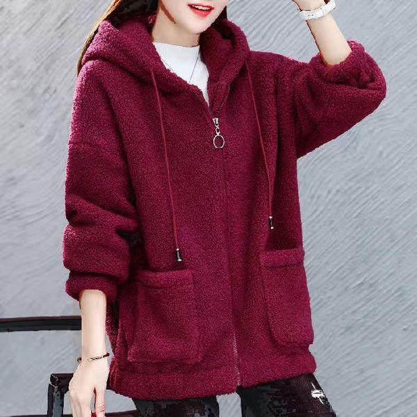lamb plush coat sweater women's trendy cashmere thickened autumn and winter korean loose versatile 2021 jackets, Black;brown
lamb plush coat sweater women's trendy cashmere thickened autumn and winter korean loose versatile 2021 jackets, Black;brown