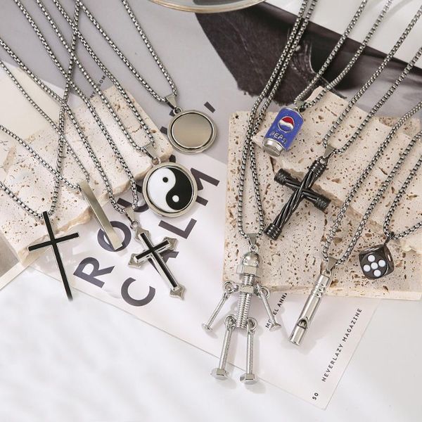 pendant necklaces trendy men stainless steel titanium chain ins 2021 hip hop punk cross creative screw couples necklace jewelry, Silver
pendant necklaces trendy men stainless steel titanium chain ins 2021 hip hop punk cross creative screw couples necklace jewelry, Silver