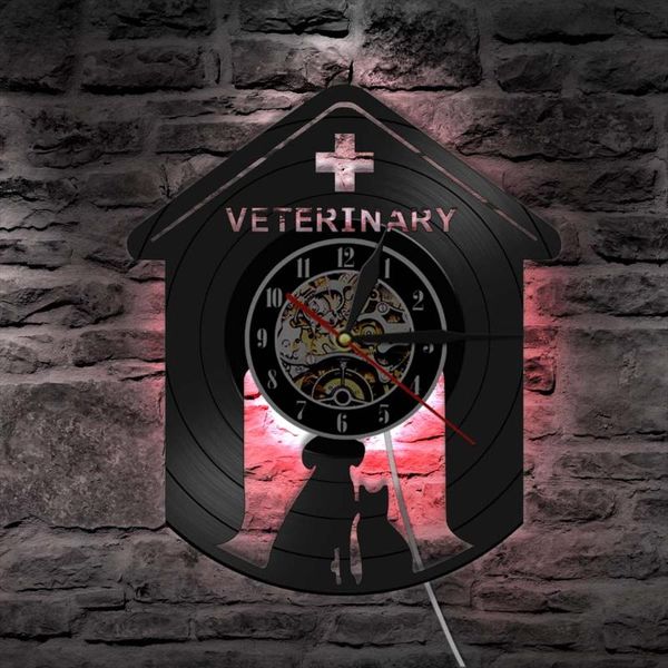 veterinary care dogs cats record wall clock modern design animal health services art decor led ligthing lamp
veterinary care dogs cats record wall clock modern design animal health services art decor led ligthing lamp
