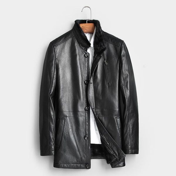 men's leather & faux real jacket men korean sheepskin genuine coat mens casaco 701 yy1037, Black
men's leather & faux real jacket men korean sheepskin genuine coat mens casaco 701 yy1037, Black
