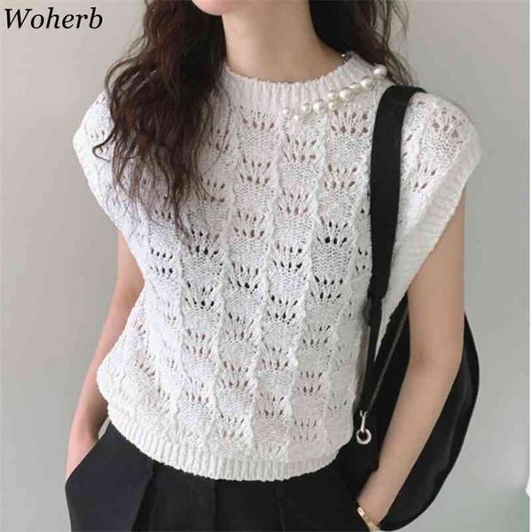 knitted hollow out sleeveless sweater vest women pearl beading vintage korean loose female summer jumpers femme 210519, White
knitted hollow out sleeveless sweater vest women pearl beading vintage korean loose female summer jumpers femme 210519, White
