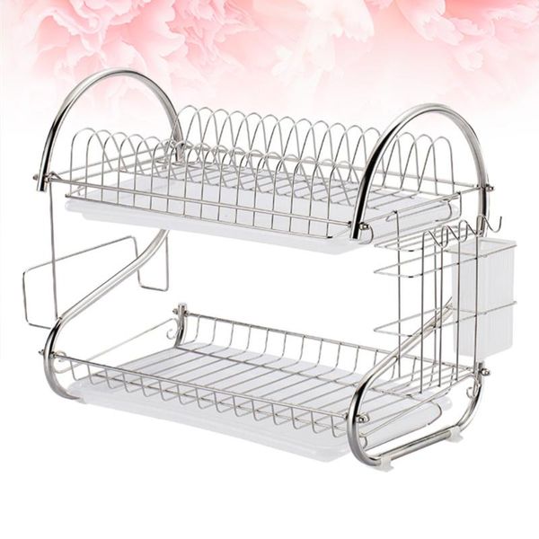 kitchen storage & organization stainless steel dish drain rack double layer stand practical shelf for home (silver)
kitchen storage & organization stainless steel dish drain rack double layer stand practical shelf for home (silver)