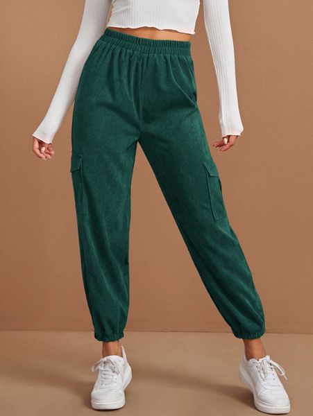 elastic waist pocket side corduroy pants 06hy#, Black;white
elastic waist pocket side corduroy pants 06hy#, Black;white