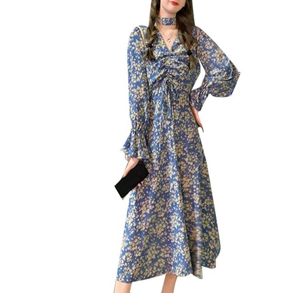 women's spring autumn dress flare sleeve printed v-neck lace up korean elegant ss3721 casual dresses, Black;gray
women's spring autumn dress flare sleeve printed v-neck lace up korean elegant ss3721 casual dresses, Black;gray