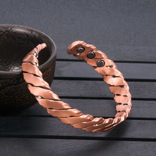 vinterly magnetic copper bracelets vintage twisted open cuff adjustable bangle health energy pure copper bracelets for women q0717, Black
vinterly magnetic copper bracelets vintage twisted open cuff adjustable bangle health energy pure copper bracelets for women q0717, Black
