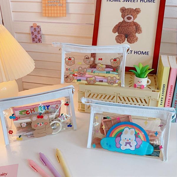 pencil cases kawaii bear animal transparent case for office large capacity bag cosmetic cute stationery school supplies
pencil cases kawaii bear animal transparent case for office large capacity bag cosmetic cute stationery school supplies