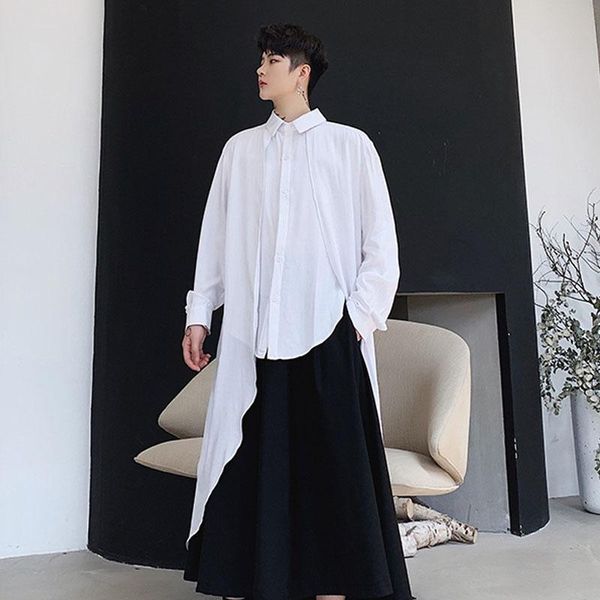 men's casual shirts men cloak long sleeve loose causal black white shirt male japan streetwear hip hop gothic cardigan stage show cloth, White;black
men's casual shirts men cloak long sleeve loose causal black white shirt male japan streetwear hip hop gothic cardigan stage show cloth, White;black