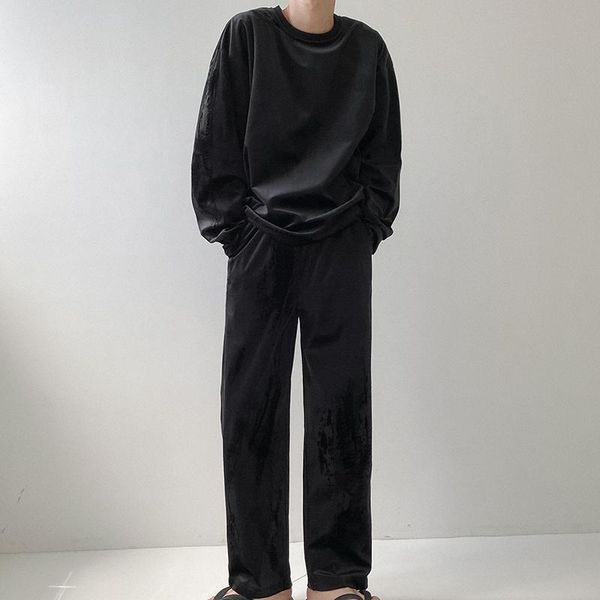 men's tracksuits autumn o-neck 2-piece sweater suit men loose casual velvet lace trouser 2021 korean fashion solid home suits, Gray
men's tracksuits autumn o-neck 2-piece sweater suit men loose casual velvet lace trouser 2021 korean fashion solid home suits, Gray